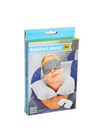 Надувная подушка-подголовник флокированная туристи..